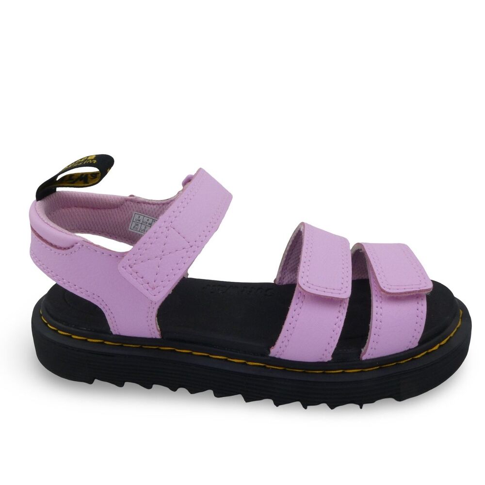 Dr Martens Girls US 4 Air Wair Klaire J Pink Kids Sandals Leather Straps NEW